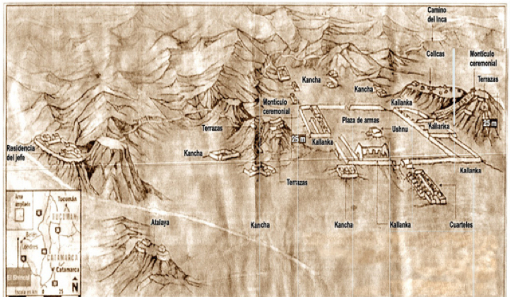 Map of  El Shincal de Quimivil